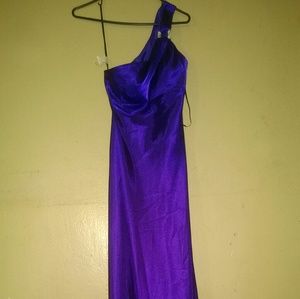 Long dark purple Prom gown